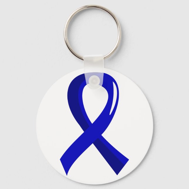 Awareness Ribbon 3 Guillain Barre Syndrome Keychain (Front)