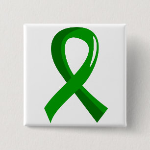 Awareness Ribbon 3 Traumatic Brain Injury TBI 2 Inch Square Button