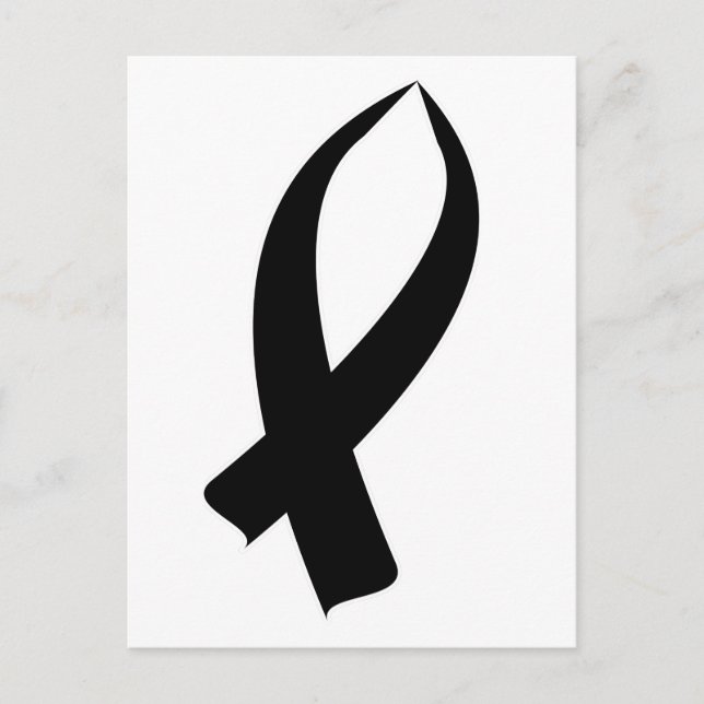 Awareness Ribbon (Black) Postcard (Front)
