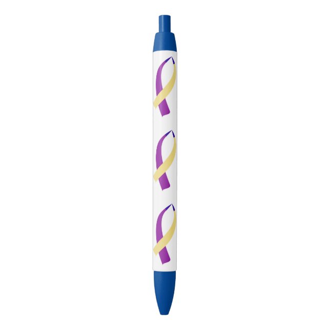 Awareness Ribbon (Bladder Cancer) Black Ink Pen (Front Vertical)