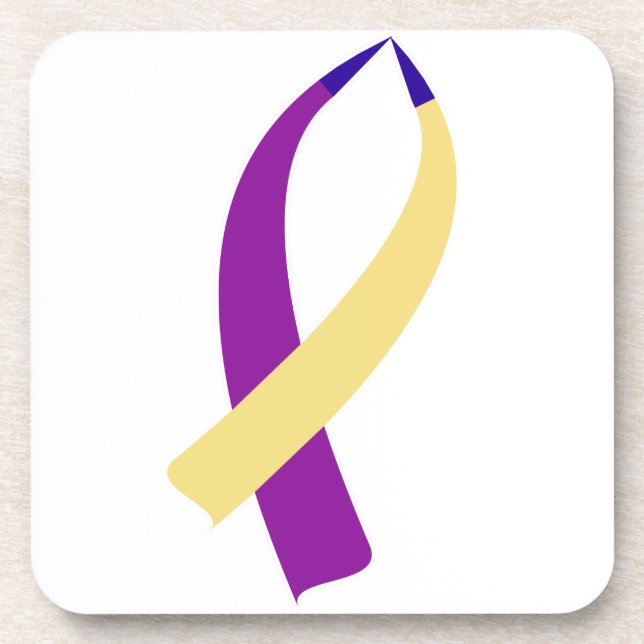 Awareness Ribbon (Bladder Cancer) Coaster (Front)