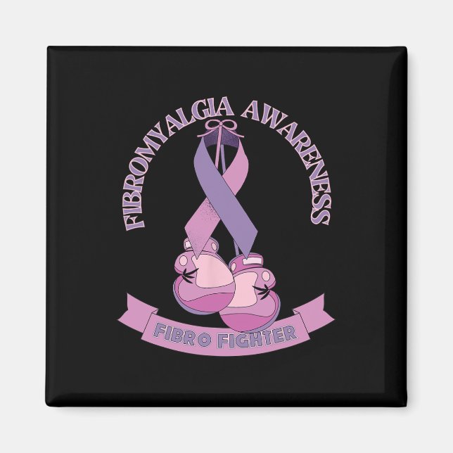 Awareness Ribbon Boxing Gloves Fibro Fighter  Magnet (Front)
