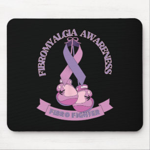 Awareness Ribbon Boxing Gloves Fibro Fighter  Mouse Pad