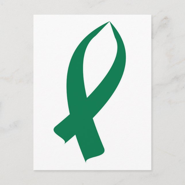 Awareness Ribbon (Green) Postcard (Front)
