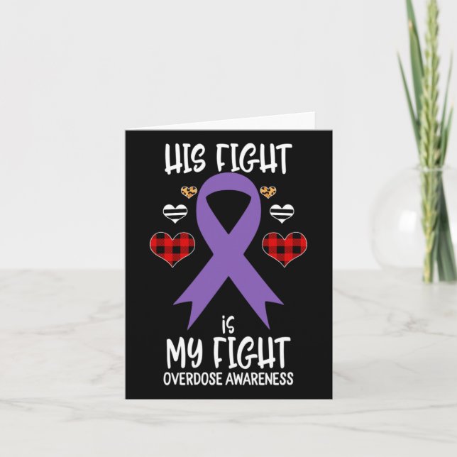 Awareness Ribbon His Fight Is My Fight Warrior Sup Card (Front)