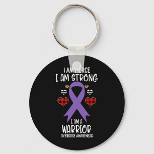 Awareness Ribbon I Am Fierce Strong Warrior Leopar Keychain