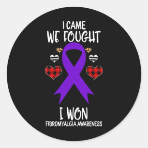 Awareness Ribbon I Came We Fought I Won Christm Classic Round Sticker