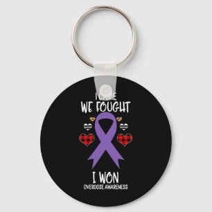 Awareness Ribbon I Came We Fought I Won Christmas Keychain