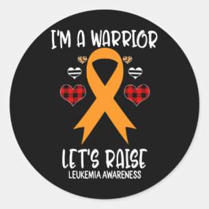 Awareness Ribbon I'm Warrior Let's Raise Support  Classic Round Sticker