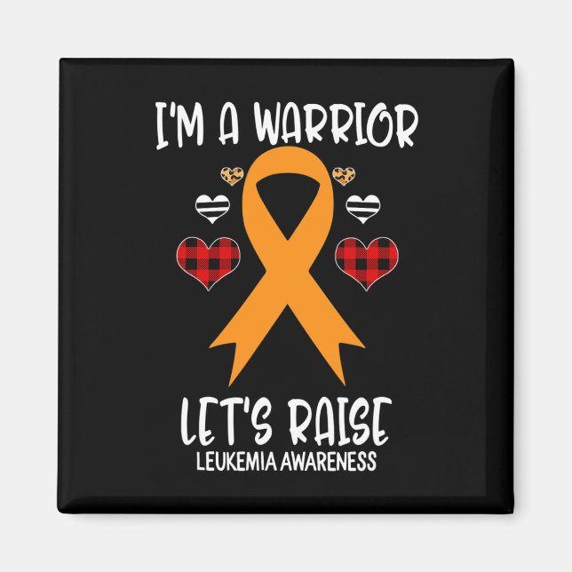 Awareness Ribbon I'm Warrior Let's Raise Support  Magnet (Front)