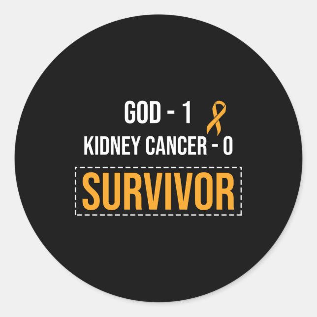 Awareness Ribbon Kidney Cancer Classic Round Sticker (Front)