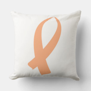 Awareness Ribbon (Peach) Throw Pillow