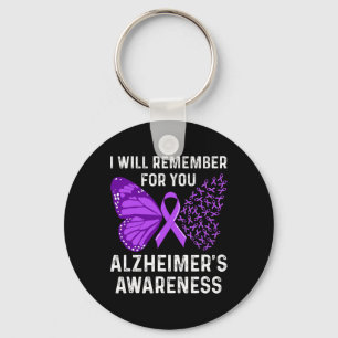Awareness Ribbon Purple Butterflies Keychain