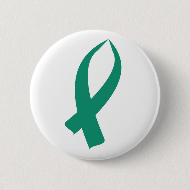 Awareness Ribbon (Teal) 2 Inch Round Button (Front)