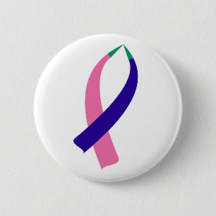 Awareness Ribbon (Thyroid Cancer) 2 Inch Round Button
