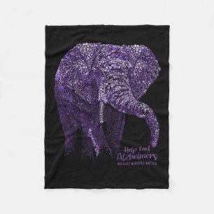 Awareness S And Gifts Purple Elephant  Fleece Blanket