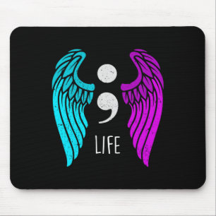 Awareness - Semi Colon Life Angel Mouse Pad