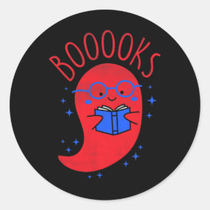 Awareness Shirt Cute Ghost Book Reading Halloween  Classic Round Sticker