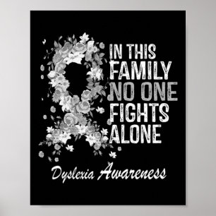 Awareness Shirt Grey Flower Ribbon Awareness  Poster