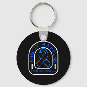 Awareness Shunt Happens Blue Ribbon Neurosurge 3 Keychain