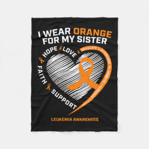 Awareness Sister Gifts Men Women Kids Leukaemia  Fleece Blanket