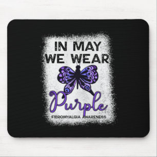 Awareness Spoonie In May We Wear Purple Butterfly  Mouse Pad
