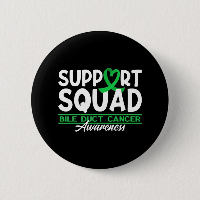 Awareness Squad Cholangiocarcinoma Bile Duct Cance 2 Inch Round Button (Front)