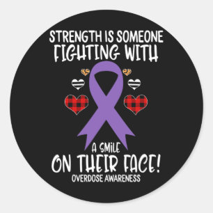 Awareness Strength Is Fighting With Smile Classic Round Sticker