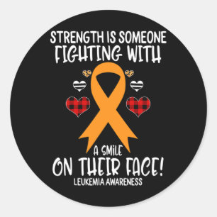 Awareness Strength Is Fighting With Smile Classic Round Sticker