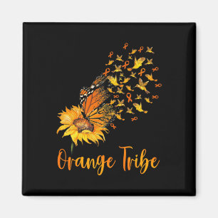 Awareness Sunflower Butterfly Orange Ribbon Tribe Magnet