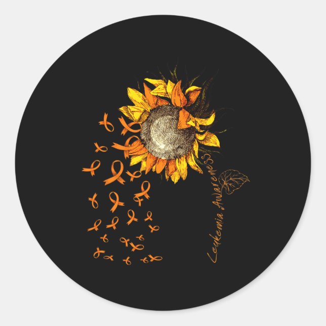 Awareness Sunflower  Classic Round Sticker (Front)