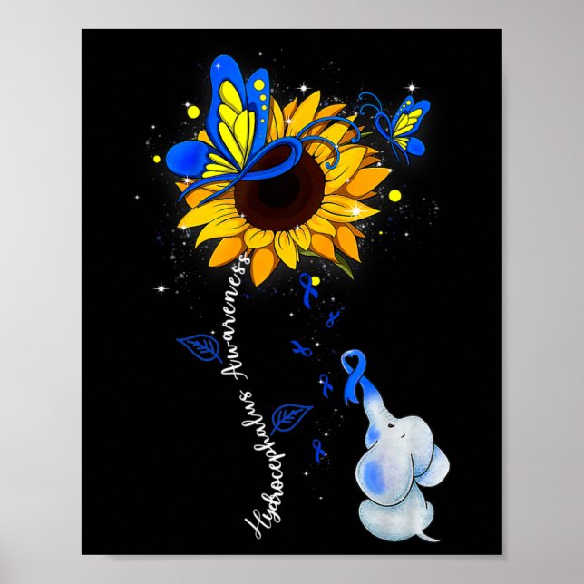 Awareness Sunflower Elephant Men  Poster (Front)