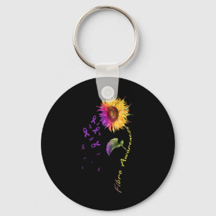 Awareness Sunflower Fibro Keychain
