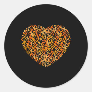 Awareness Support Orange Ribbon Heart Classic Round Sticker