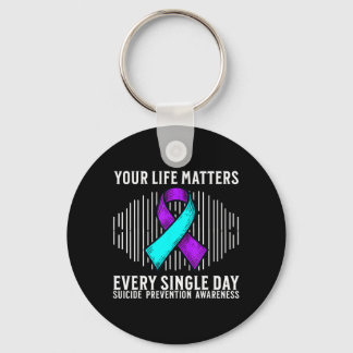 Awareness Support Prevention Awareness Month Print Keychain