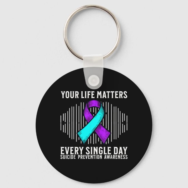 Awareness Support Prevention Awareness Month Print Keychain (Front)