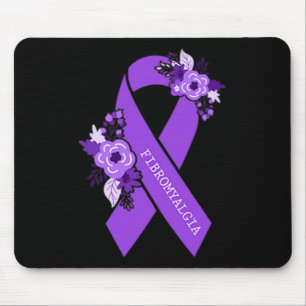 Awareness Support Purple Ribbon Pocket Size Mouse Pad
