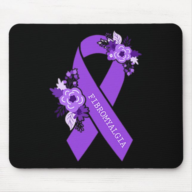 Awareness Support Purple Ribbon Pocket Size  Mouse Pad (Front)