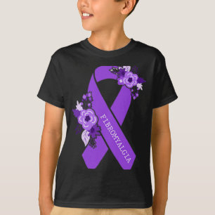 Awareness Support Purple Ribbon Pocket Size  T-Shirt