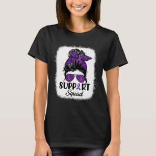 Awareness Support Squad Messy Bun Hair Women Girl T-Shirt