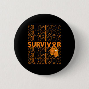 Awareness Survivor Orange Ribbon Boxing Gloves 1  2 Inch Round Button