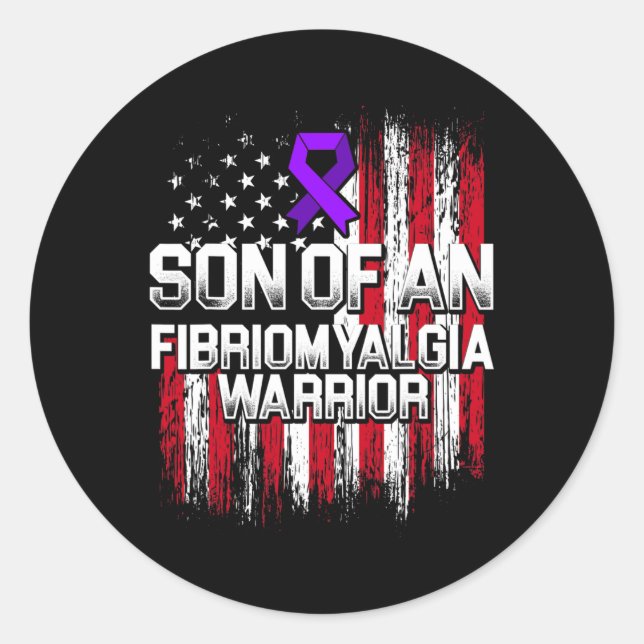 Awareness Survivor Son Warrior 1  Classic Round Sticker (Front)