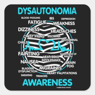 Awareness/Symptoms...Dysautonomia Square Sticker