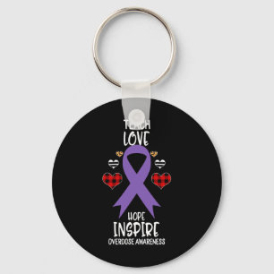 Awareness Teach Ribbon Love Hope Inspire Keychain