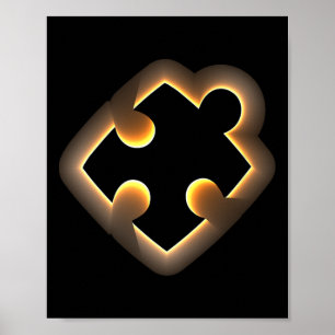 Awareness Total Solar Eclipse 2024 Puzzle Piece Poster