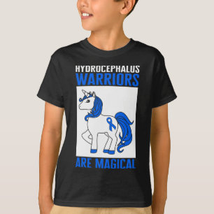 Awareness Warrior Magical Unicorn Blue Ribbon 1  T-Shirt