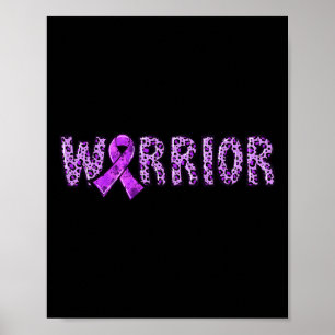 Awareness Warrior Purple Ribbon Leopard Print 1