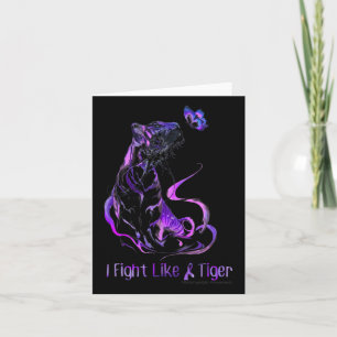 Awareness Warrior Ribbon I Fight Like A Tiger Card