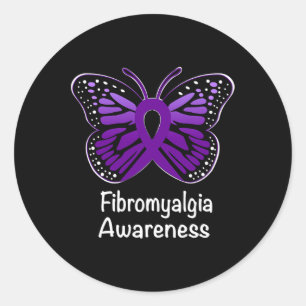Awareness Warrior Support Purple Ribbon 2  Classic Round Sticker