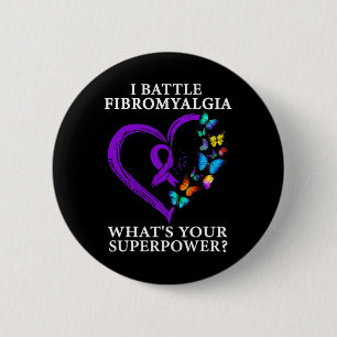 Awareness Warrior Support Purple Ribbon 2 Inch Round Button